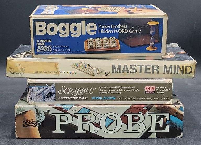 (P) Boggle, Master Mind, Scrabble, And Probe. - Kraft Auction Service, LLC