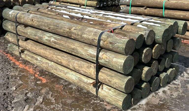 6" x 8' Treated Posts, 28 Posts - Kraft Auction Service, LLC