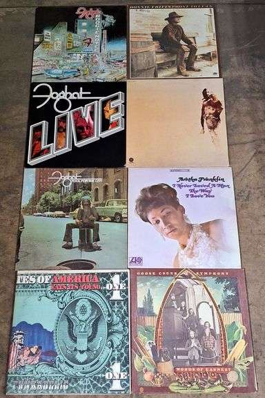 (J) Vintage 33 1/3 rpm Records from Artists Such as Foghat, Funkadelic ...
