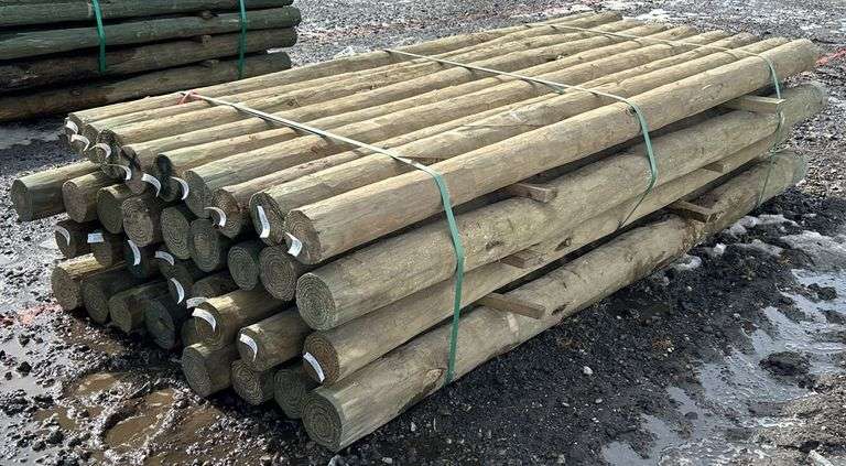 4" x 8' Treated Posts, 36 Posts - Kraft Auction Service, LLC