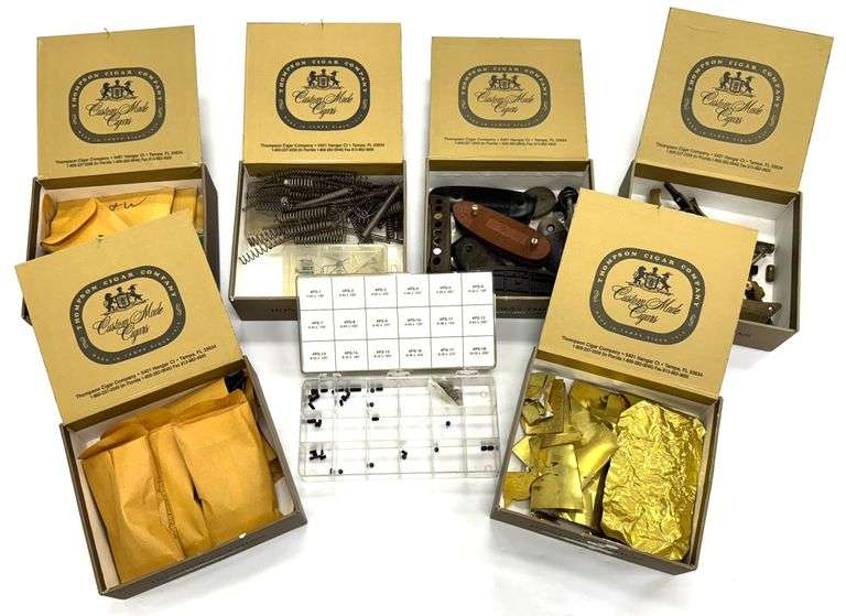 Six Cigar Boxes of Gunsmithing Firearm Parts