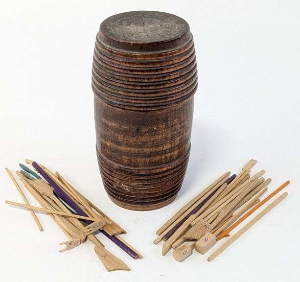Civil War Pick-Up Sticks Game In Turned Container - Kraft Auction ...
