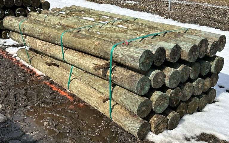 6" x 8' Treated Posts, 28 Posts - Kraft Auction Service, LLC