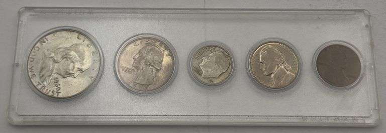 1960 Coin Set Franklin Half, Washington Quarter, Roosevelt Dime ...