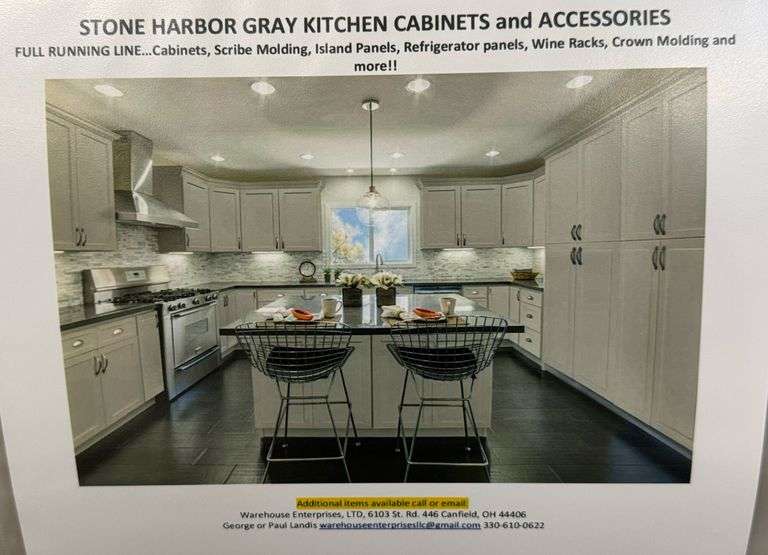 Stone Harbor Gray Premium Solid Wood Kitchen Cabinet Set 16PC - Kraft ...