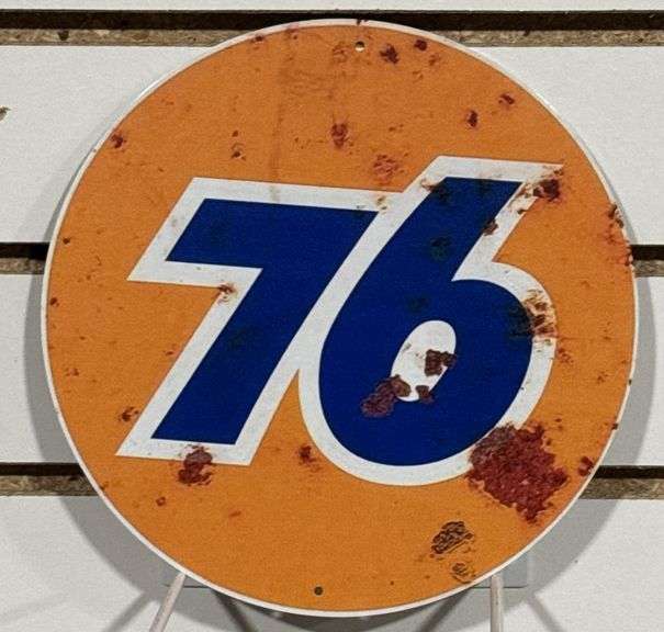 Metal 76 Gas Advertising Sign 7 3/4” - Kraft Auction Service, LLC