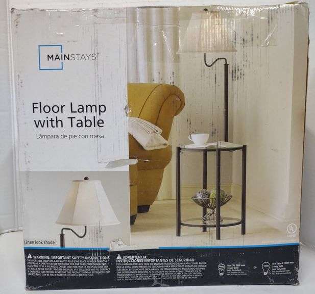 (R) Mainstays Floor Lamp w/ Table - Kraft Auction Service, LLC