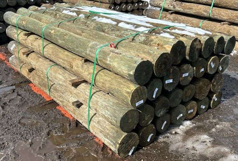6" x 8' Treated Posts, 28 Posts - Kraft Auction Service, LLC