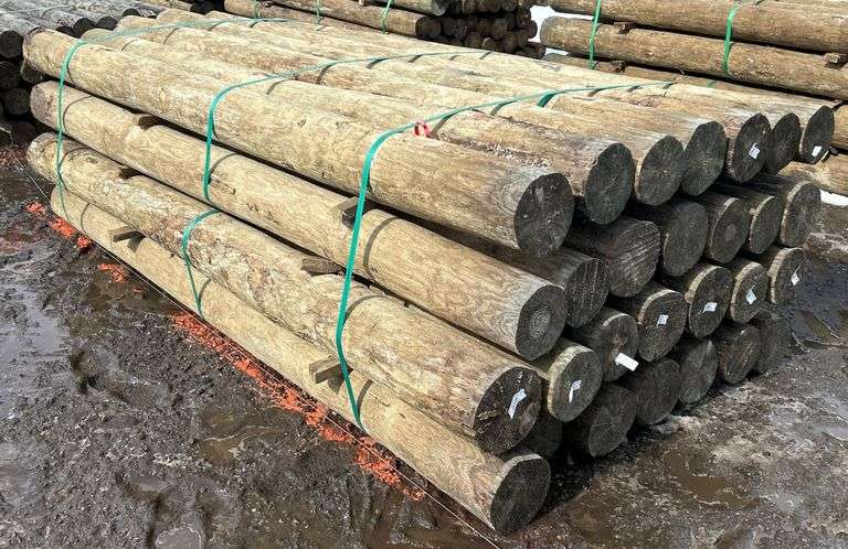 6" x 8' Treated Posts, 28 Posts - Kraft Auction Service, LLC