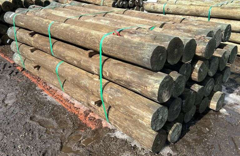 6" x 8' Treated Posts, 28 Posts - Kraft Auction Service, LLC