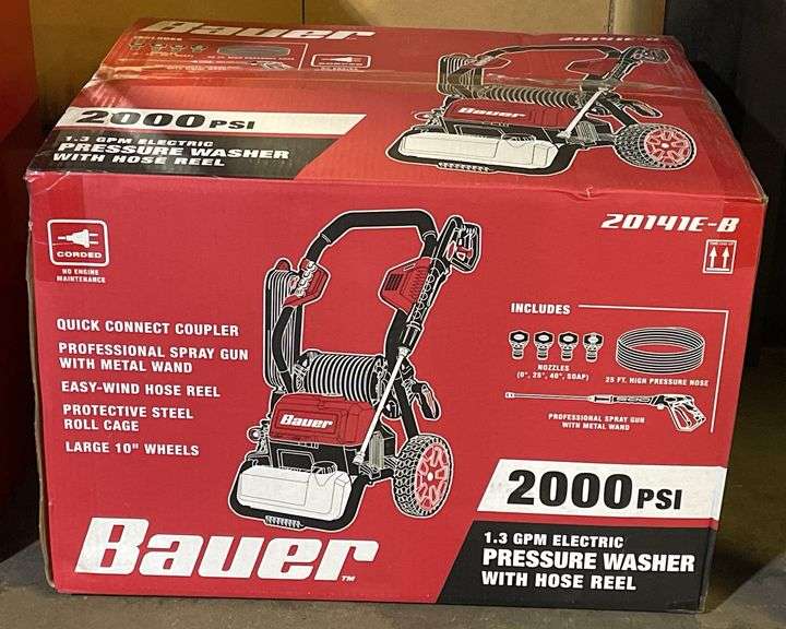 (F) New Bauer 2000psi Pressure Washer Model 20141E-B - Kraft Auction ...