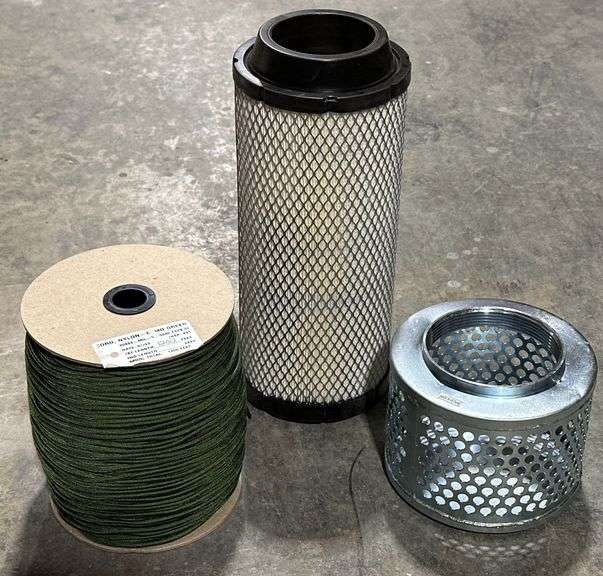 Air Filter, Nylon Cord, And Round Hole Strainer - Kraft Auction Service ...