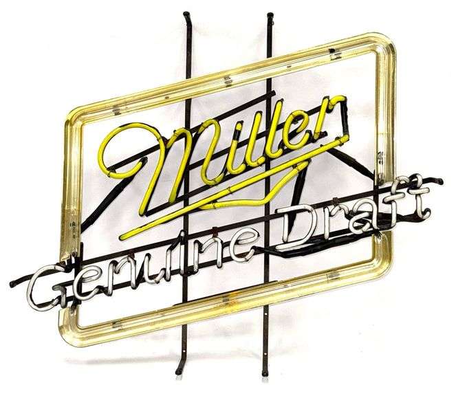 Vtg. Miller Genuine Draft Beer Neon Advertisement Sign