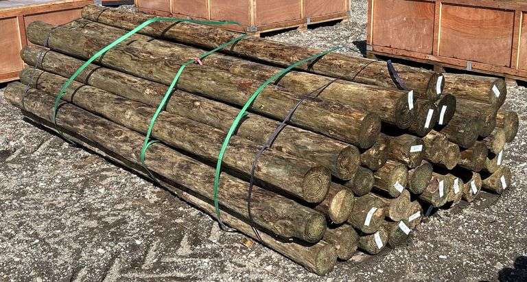 4" x 8' Treated Posts, 36 Posts - Kraft Auction Service, LLC