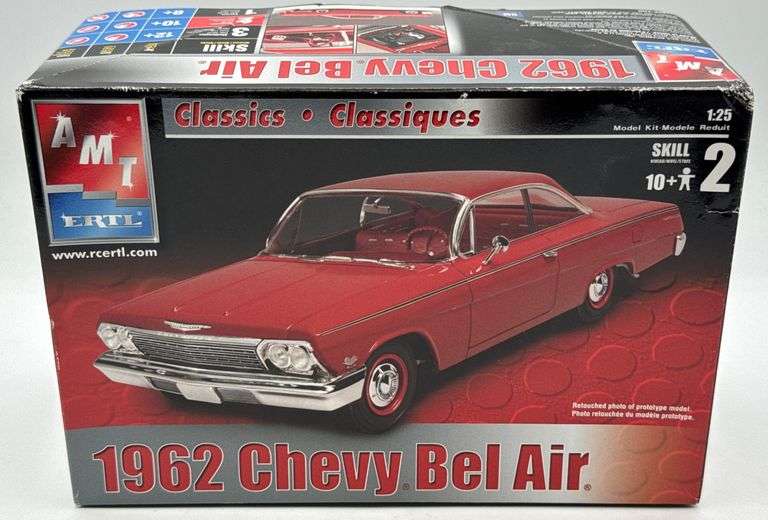 AMT 125 1962 Chevy Bel Air Model Kit In Box Kraft Auction Service, LLC
