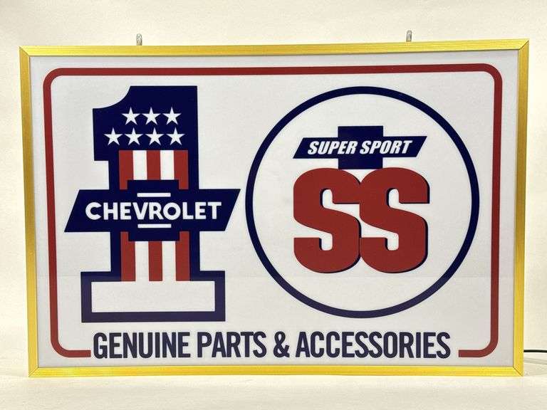 Chevrolet SS Super Sport Embossed Metal Round Sign – Vintage Garage Decor, Made In USA