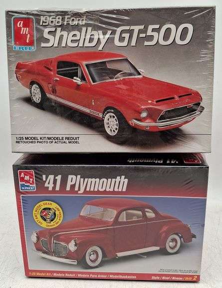 (D) AMT ERTL 1968 Ford Shelby GT-500 and '41 Plymouth Model Kits (1:25 ...