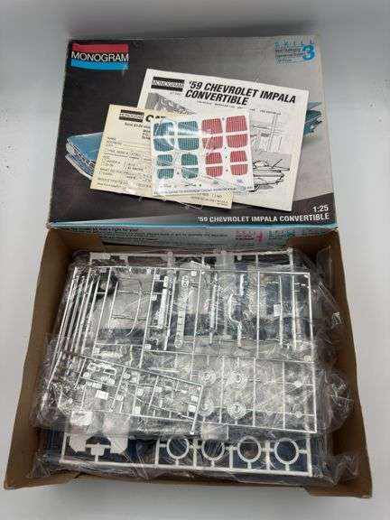1:25 Monogram 1959 Chevrolet Impala Convertible Model Kit In Box ...