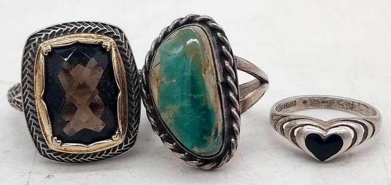 Mcc Silver Rings (MC) Three Sterling Silver Rings - Kraft Auction Service, LLC
