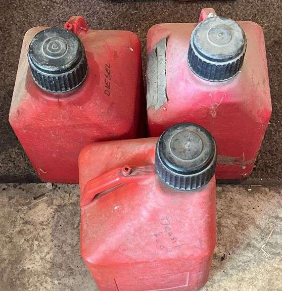Labelled Fuel Containers 3 — 5-Gallon Gas Cans Labelled Diesel Fuel In Permanent Marker. - Kraft ...