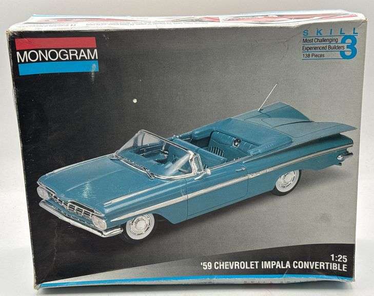 1:25 Monogram 1959 Chevrolet Impala Convertible Model Kit In Box ...