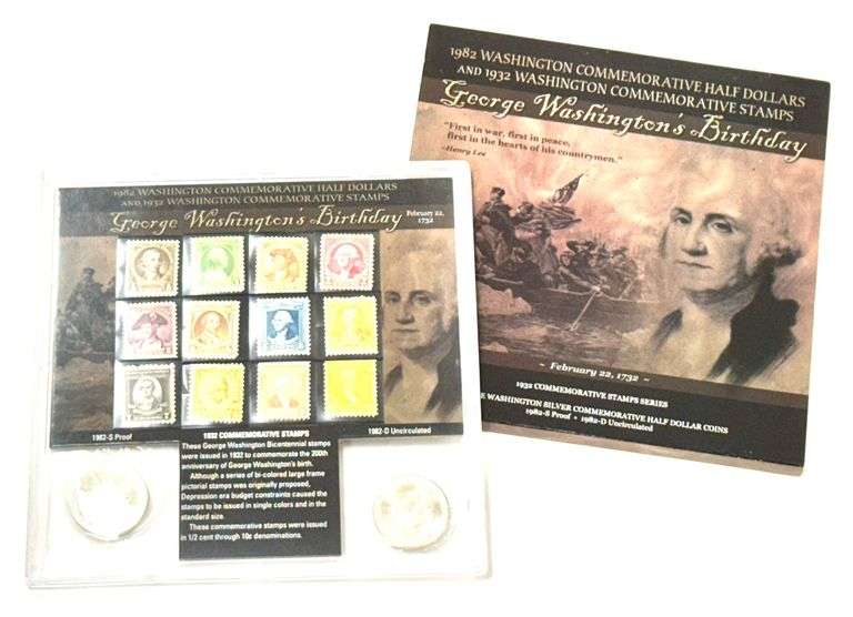 Silver 1982 Half Dollar George Washington Birthday Commemorative Set ...