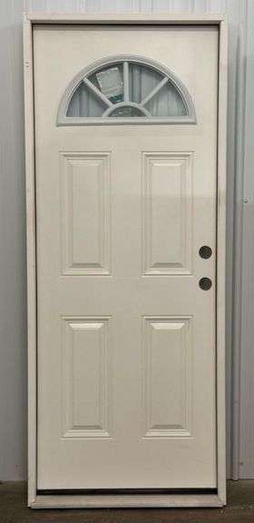 REEB 32in LH Fan-Window Pre-Hung Exterior Door