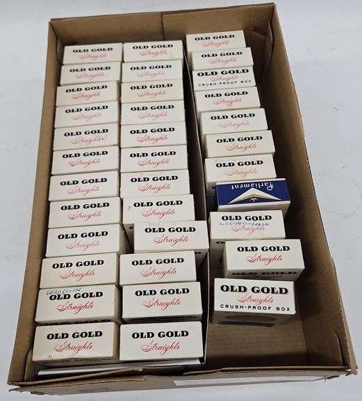 AN) Collection Of Empty Vintage Cigarette Packs Including Old Gold And Australia
