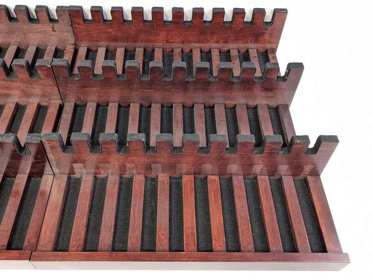 (7) Wooden Multi Gun Pistol Racks - Kraft Auction Service, LLC