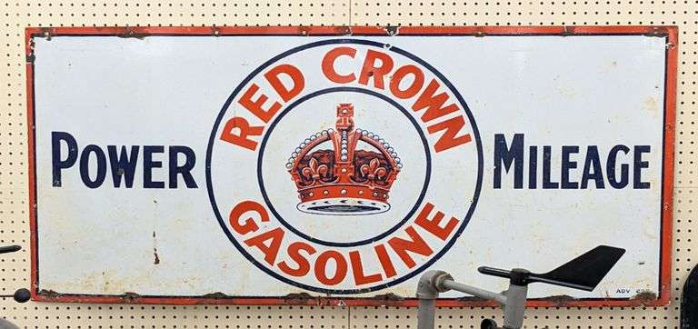 5ft Vintage SSP Red Crown Gasoline Sign