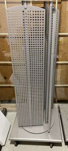 (T) Rolling Spinning Rack 24” x 24” x 60” - Kraft Auction Service, LLC