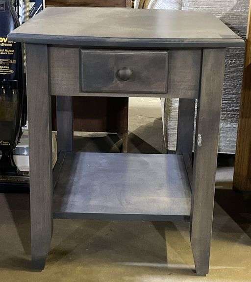 (G) L.J Gascho One Drawer End Table 21” x 26” x 24 1/2” Kraft Auction
