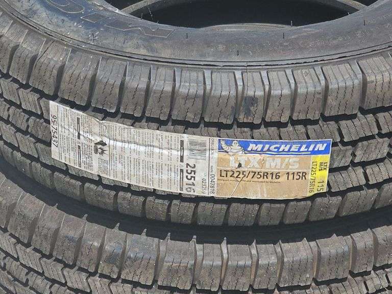 (AF) Two Michelin LTX M/S LT225/75 R16 Tires - Kraft Auction Service, LLC