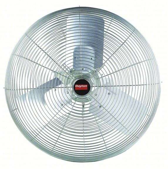 DAYTON Industrial Painted Washdown Fan: 30 in Blade Dia, 10,050 cfm, 115/230V AC, 1/2 hp Motor HP