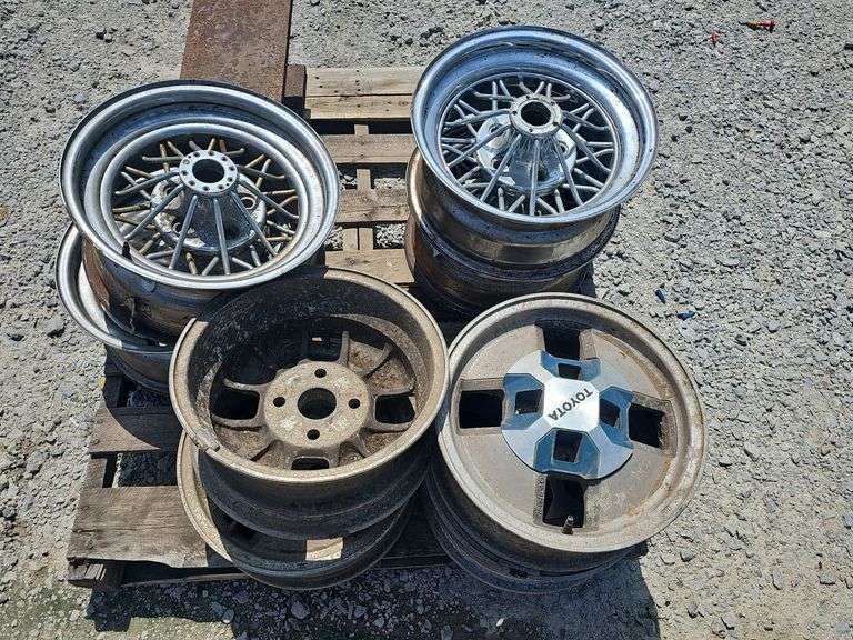 (N) Set Of 4 Vintage Crager 15x7 Wire Wheel Spoked Rims, Pair Of ...