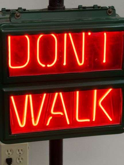 Custom Made Marbelite Traffic Light Winko-Matic Signal Walk/Don't