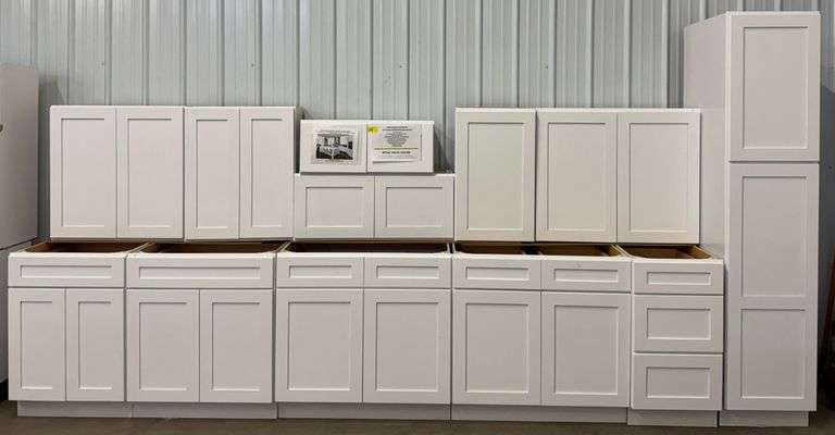 12PC Arcadia White Solid Wood Premium Kitchen Cabinet Set