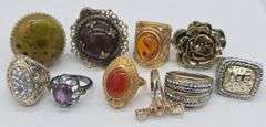 (L) Ten Fashion Rings, Various Sizes - Kraft Auction Service, LLC