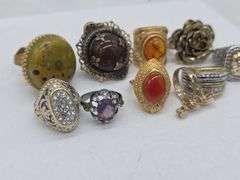 (L) Ten Fashion Rings, Various Sizes - Kraft Auction Service, LLC