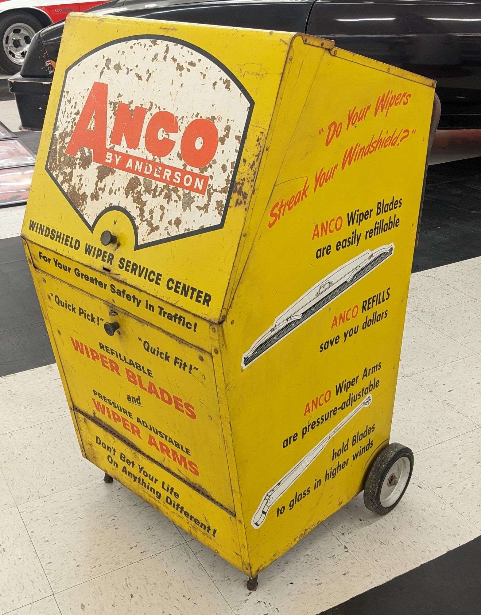 Vintage Anco Wiper Blades Service Station Island Cabinet - Kraft