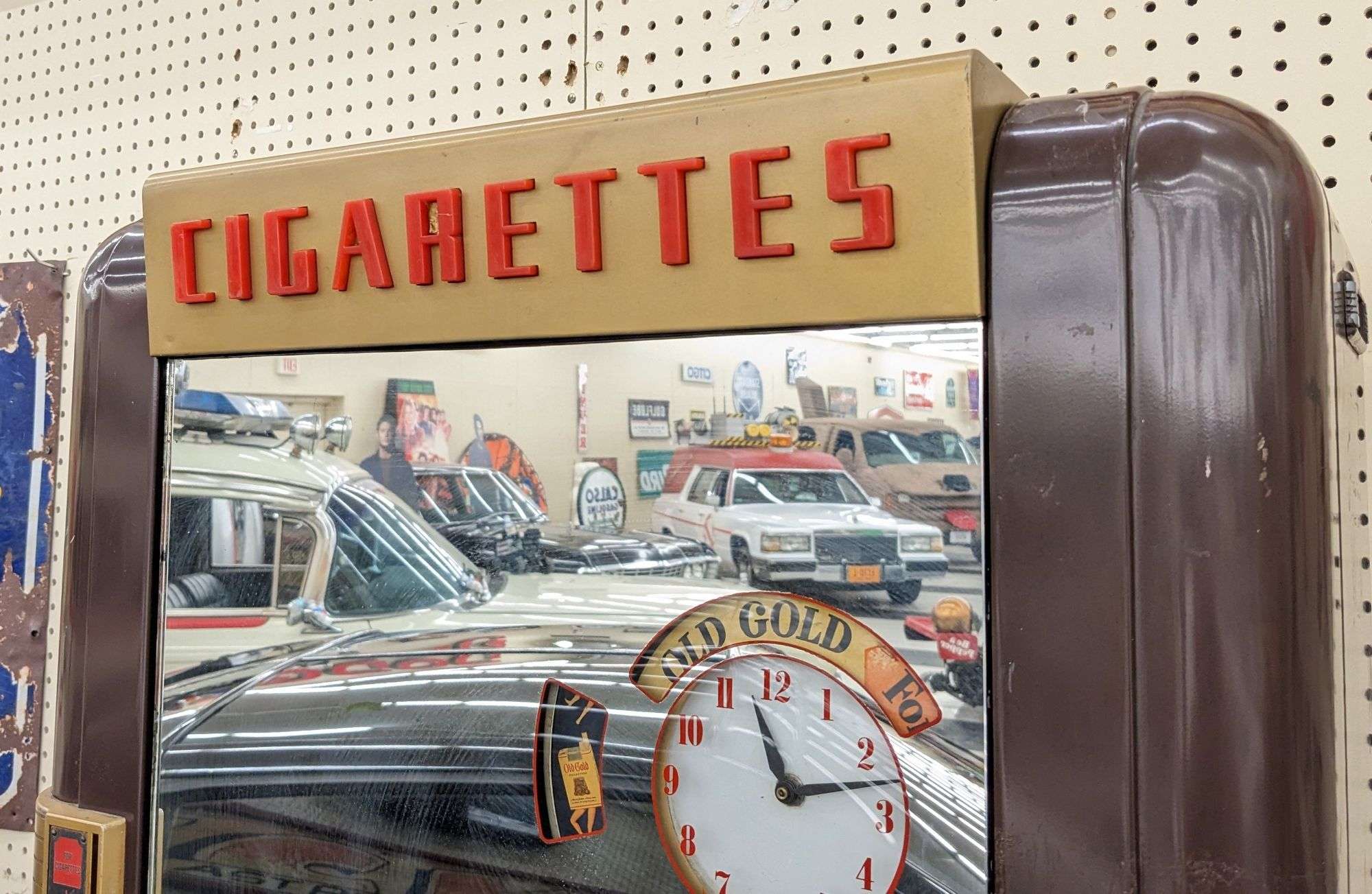 1950s Rowe Cigarette Machine w/ Old Gold Girl Clock - Kraft