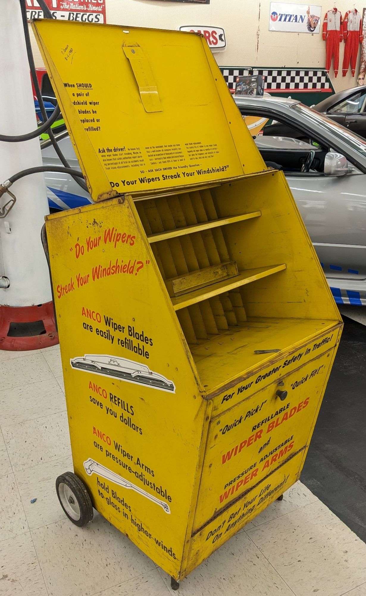 Vintage Anco Wiper Blades Service Station Island Cabinet - Kraft