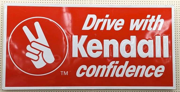 Vintage 6ft SST Kendall Motor Oil Embossed Sign