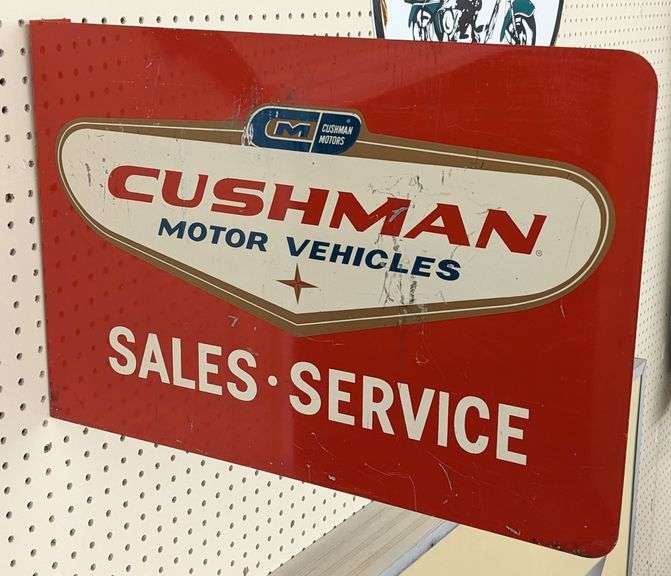 Vintage DST Cushman Motor Vehicles Dealer Flange Sign