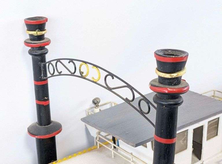 (AU) Large Hand-Crafted Creole Queen River Boat Model