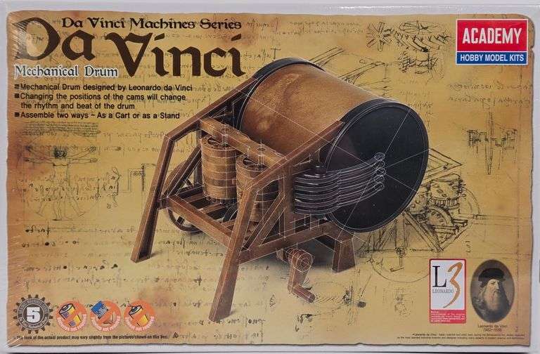 Academy Da Vinci Machine Series Mechanical Drum Hobby Model Kit - Sealed