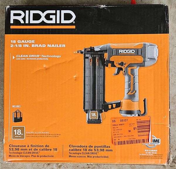 (CC) Ridgid 18 Gauge 2 1/8" Brad Nailer. Pt# R213BNF.