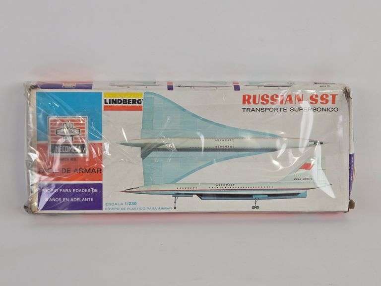 1/230 Scale Lindberg Russian SST Jetliner Airplane Model Kit