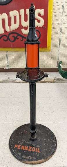 Vintage Pennzoil Lubester Pump On Pennzoil Cast Iron Base