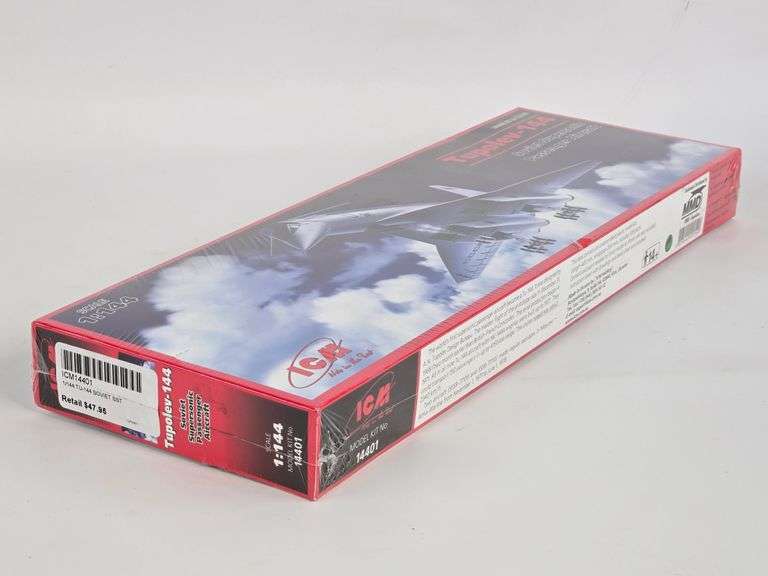 1/144 Scale ICM Tupolev-144 Soviet Supersonic Passenger Aircraft Model Kit - Sealed